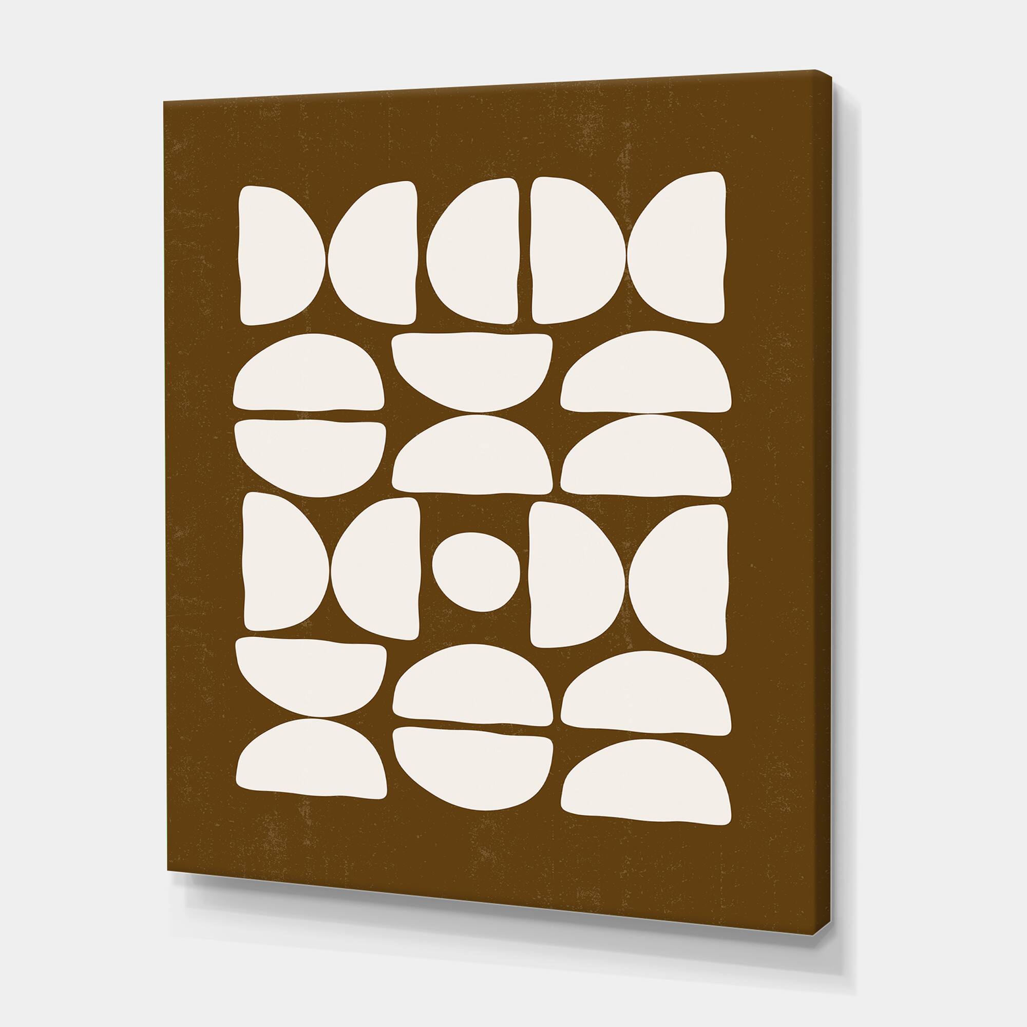 Designart - Abstract Composition of Minimal Half Moons - Modern Canvas Wall Art Print